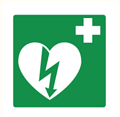 Oznakowanie AED DefiSign - naklejka 15x15 cm - 9023