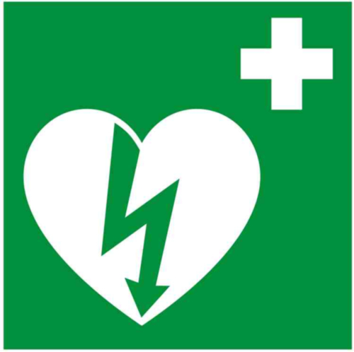 Oznakowanie AED DefiSign - naklejka 15x15 cm - 9721