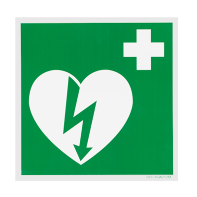 Oznakowanie AED DefiSign - naklejka 15x15 cm